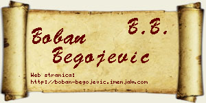 Boban Begojević vizit kartica
